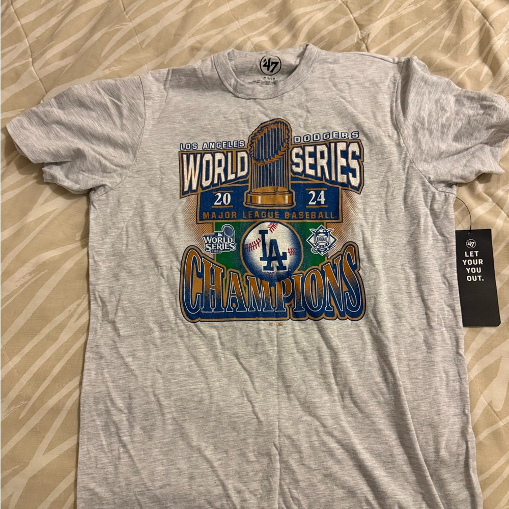 Los Angeles 2024 Dodgers World Series Champions Tee in Gray and Blue